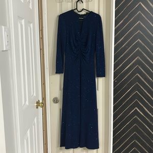 Maggy London slinky metallic knit maxi dress